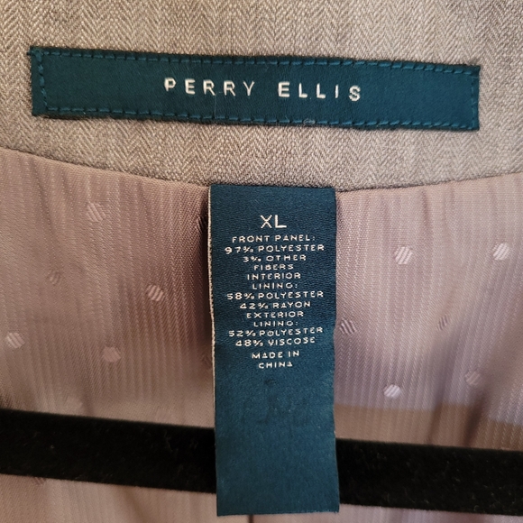 Perry Ellis Vest XL Slate Gray Grey Solid Wedding Formal Elegant - Picture 3 of 13